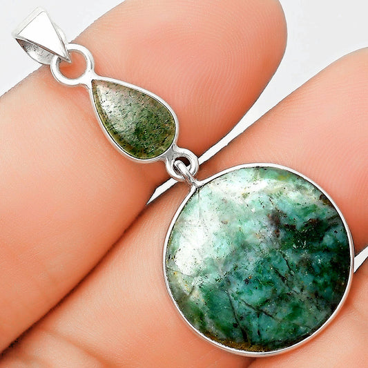 Larsonite Jasper & Green Aventurine Pendant P-1098 SDP126349