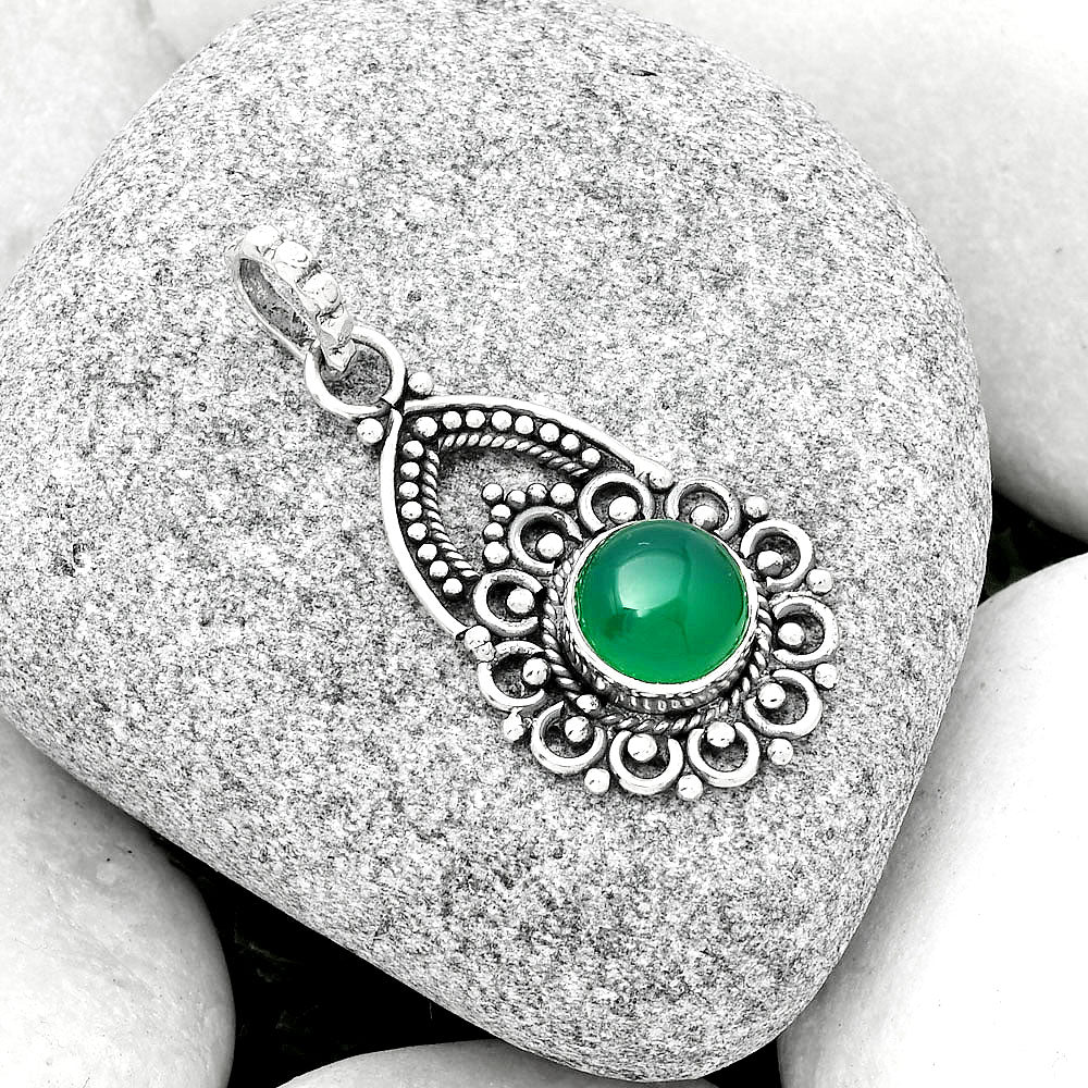 Natural Green Onyx Pendant P-1224 SDP126466
