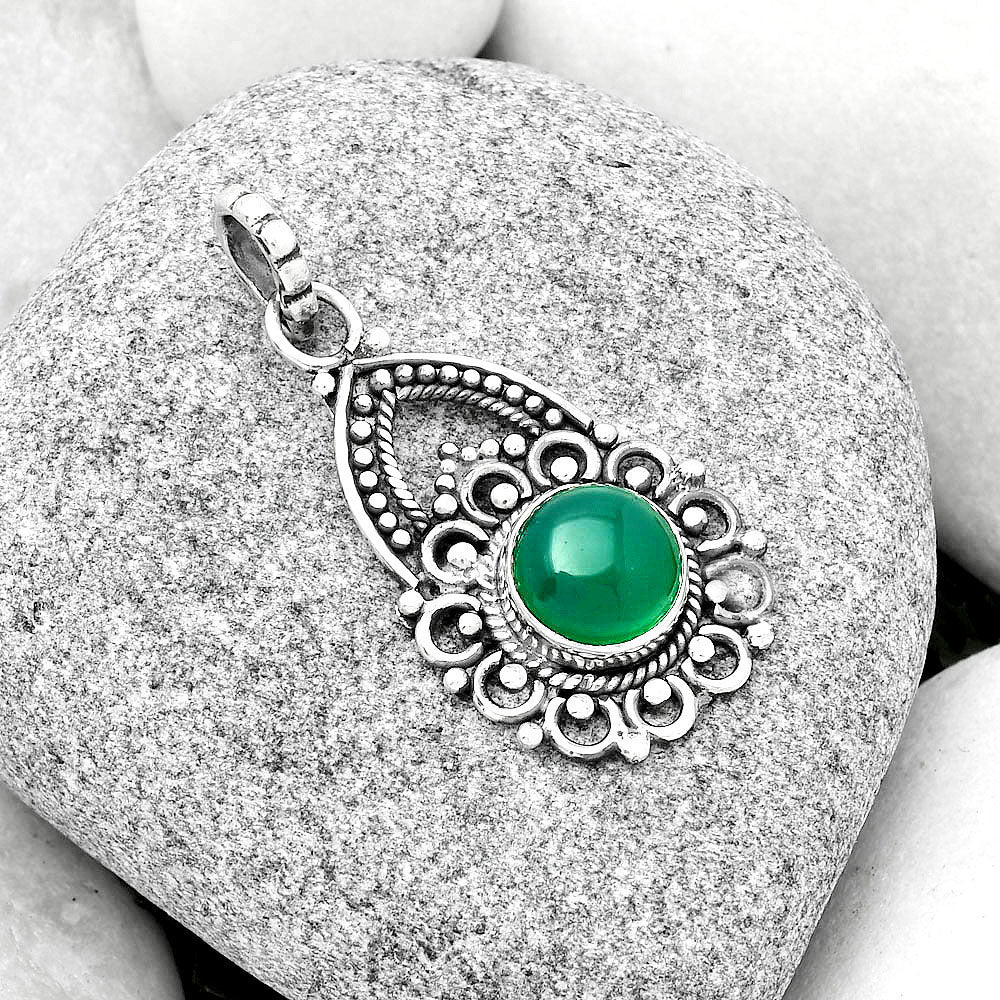 Natural Green Onyx Pendant P-1224 SDP126469