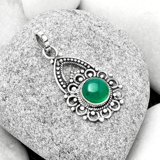 Natural Green Onyx Pendant P-1224 SDP126469