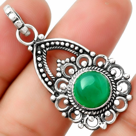Natural Green Onyx Pendant P-1224 SDP126472