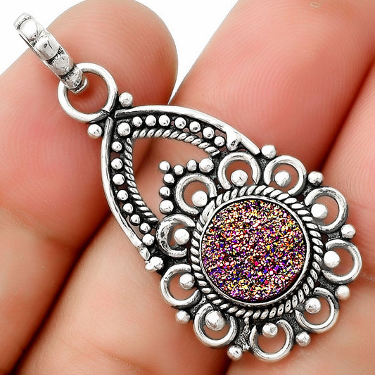 Titanium Druzy Pendant P-1224 SDP126478