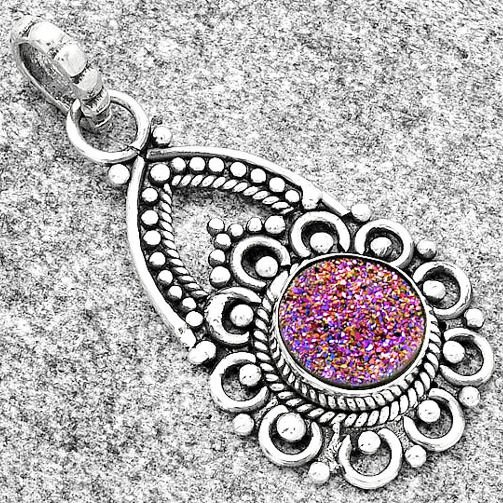 Titanium Druzy Pendant P-1224 SDP126478