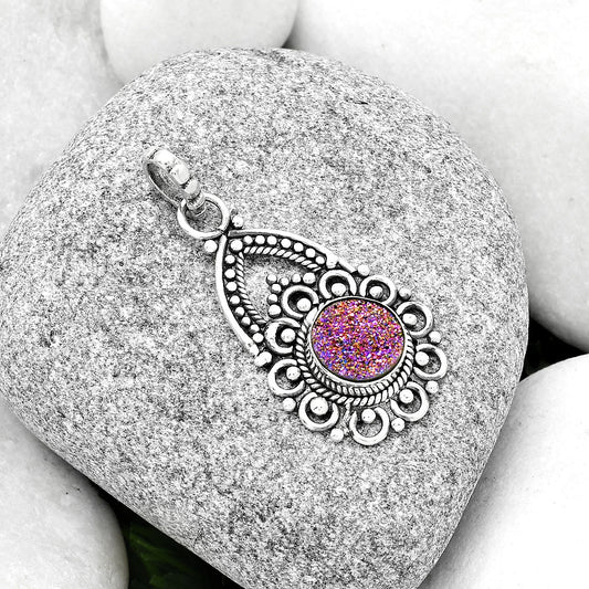 Titanium Druzy Pendant P-1224 SDP126478
