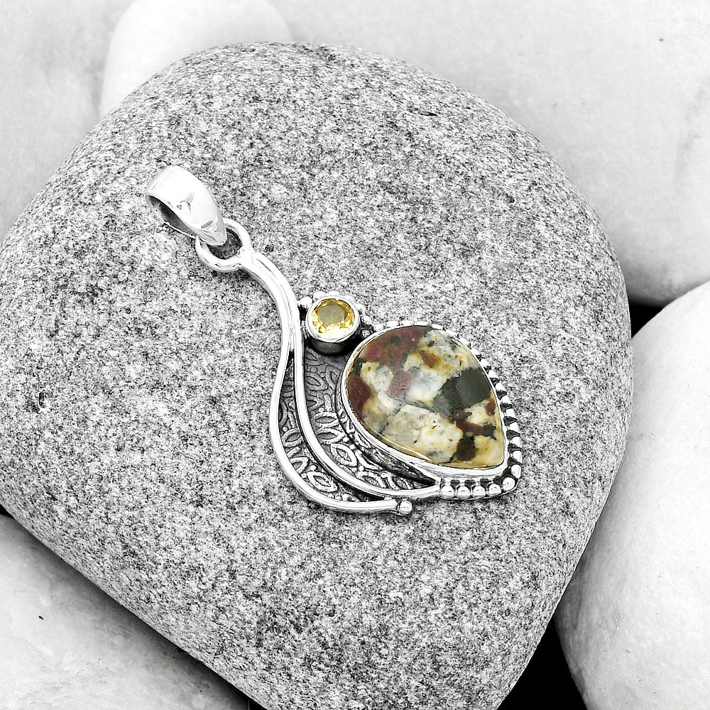 Natural Russian Eudialyte & Citrine Pendant P-1467 SDP126507