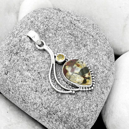 Natural Russian Eudialyte & Citrine Pendant P-1467 SDP126507