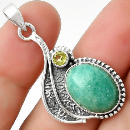 Natural Paraiba Amazonite & Peridot Pendant P-1467 SDP126511