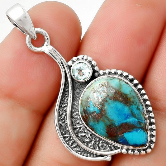 Shattuckite - USA & Sky Blue Topaz Pendant P-1467 SDP126513
