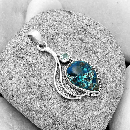 Shattuckite - USA & Sky Blue Topaz Pendant P-1467 SDP126514