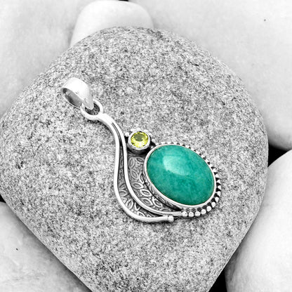 Natural Paraiba Amazonite & Peridot Pendant P-1467 SDP126518