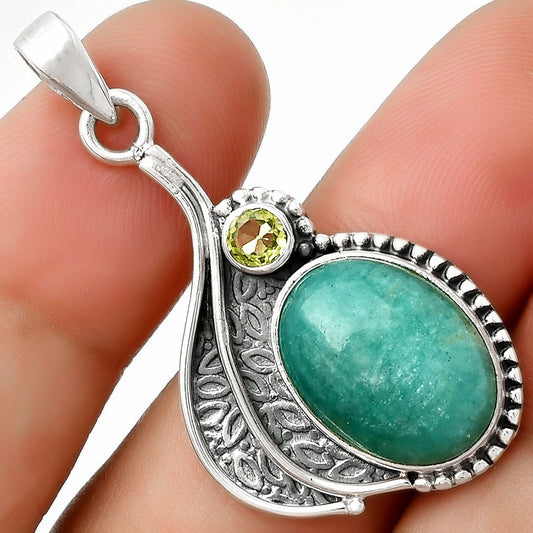 Natural Paraiba Amazonite & Peridot Pendant P-1467 SDP126526