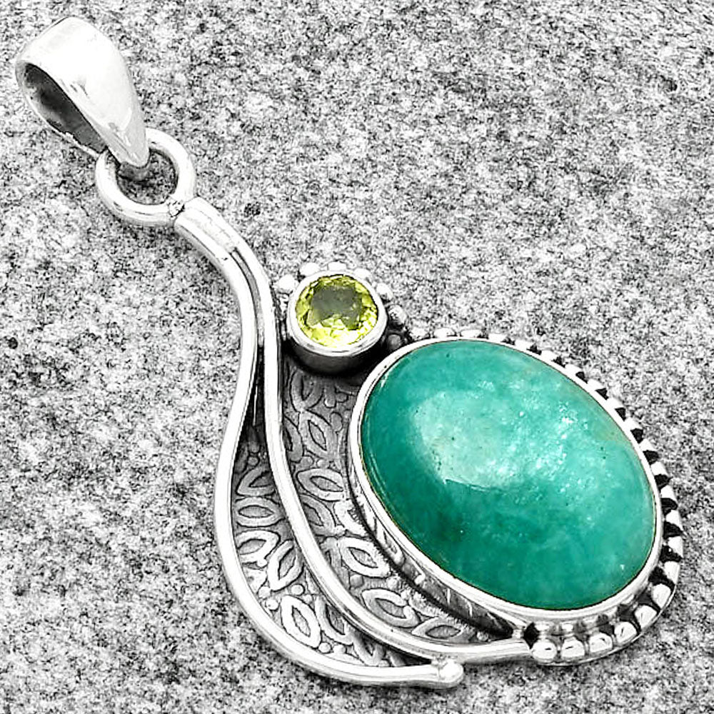 Natural Paraiba Amazonite & Peridot Pendant P-1467 SDP126526
