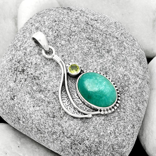 Natural Paraiba Amazonite & Peridot Pendant P-1467 SDP126526