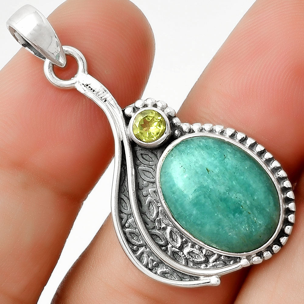 Natural Paraiba Amazonite & Peridot Pendant P-1467 SDP126528