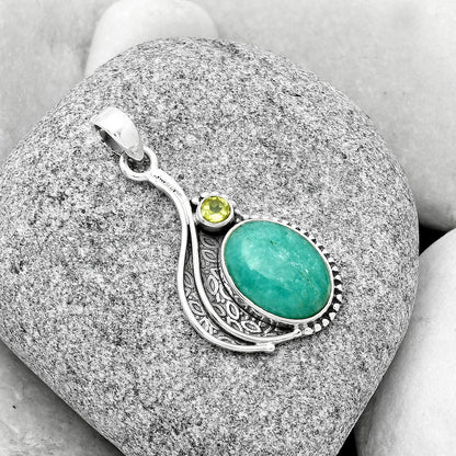 Natural Paraiba Amazonite & Peridot Pendant P-1467 SDP126528