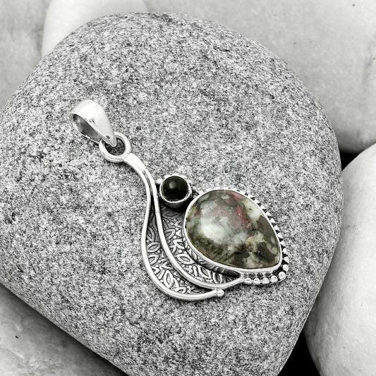 Natural Russian Eudialyte & Black Onyx Pendant P-1467 SDP126531