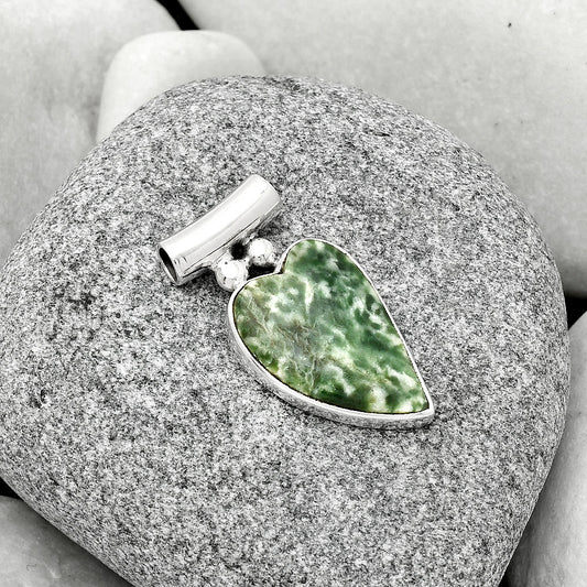 Heart Natural Dioptase Pendant P-1259 SDP126562