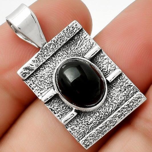 Natural Black Onyx - Brazil Pendant P-1658 SDP126615