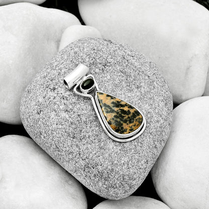 Russian Honey Dendrite Opal & Black Onyx Pendant P-1130 SDP126677