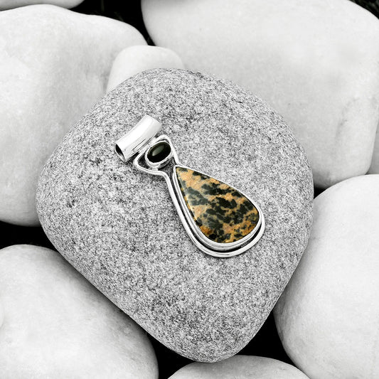 Russian Honey Dendrite Opal & Black Onyx Pendant P-1130 SDP126677