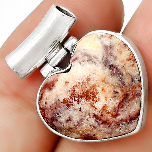 Heart Natural Indian Blanket Jasper Pendant P-1621 SDP126687