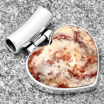 Heart Natural Indian Blanket Jasper Pendant P-1621 SDP126687
