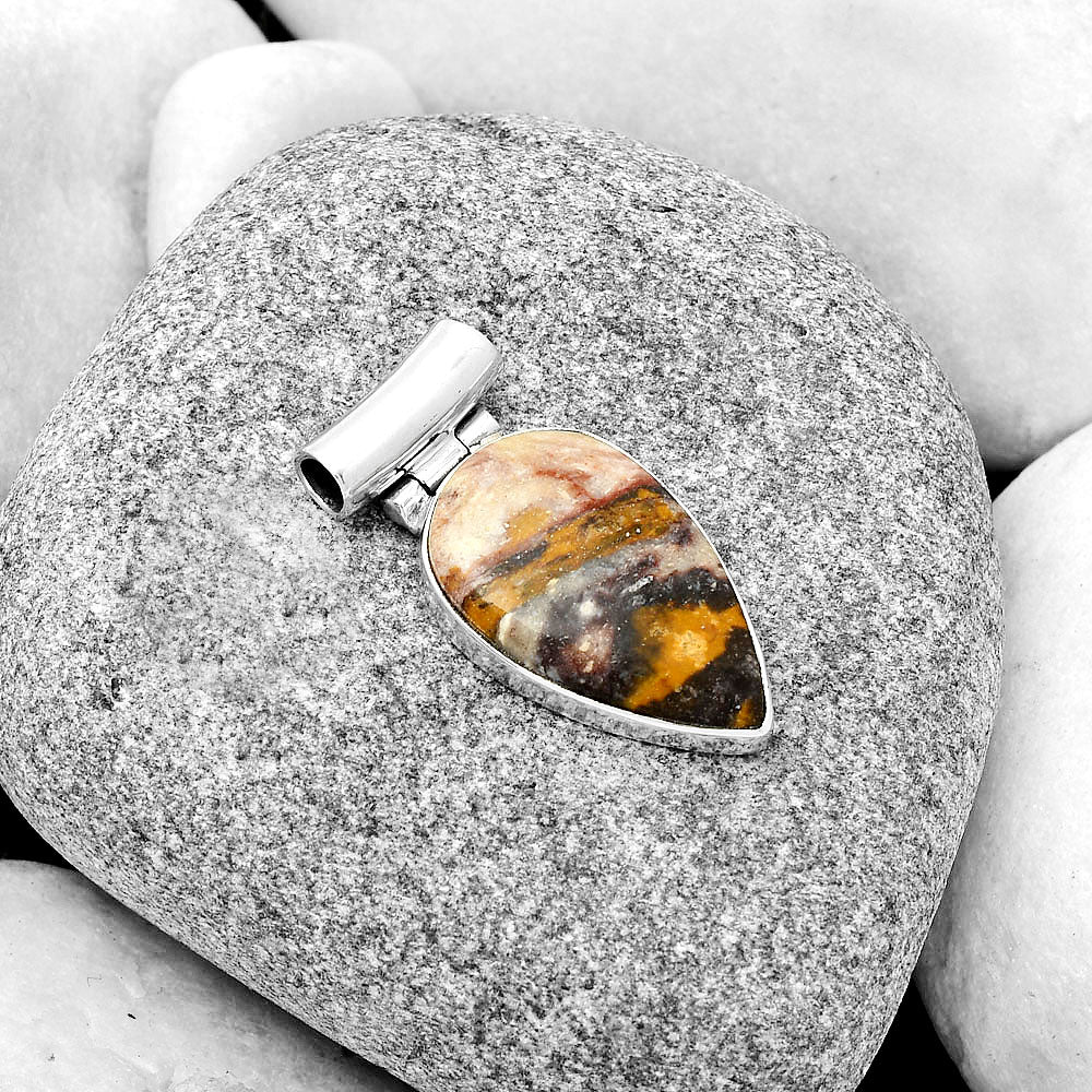 Natural Indian Blanket Jasper Pendant P-1621 SDP126708