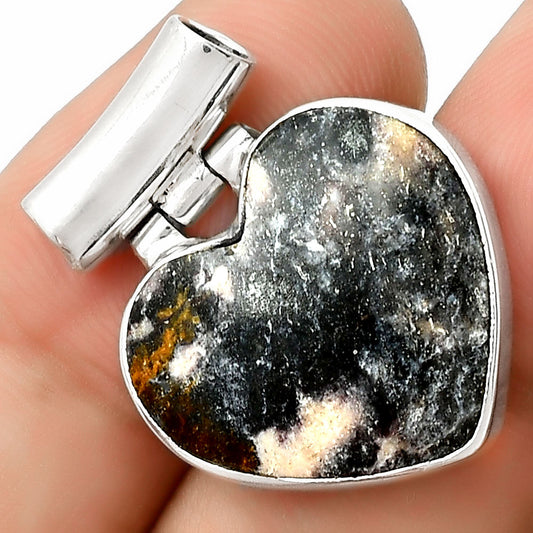 Heart Natural Indian Blanket Jasper Pendant P-1621 SDP126709