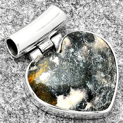 Heart Natural Indian Blanket Jasper Pendant P-1621 SDP126709