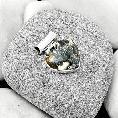 Heart Natural Indian Blanket Jasper Pendant P-1621 SDP126709