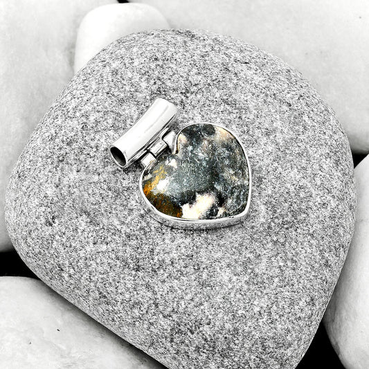 Heart Natural Indian Blanket Jasper Pendant P-1621 SDP126709