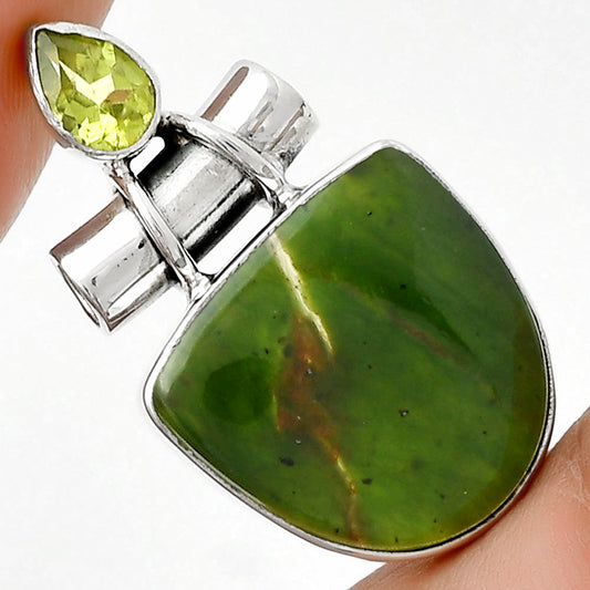 Natural Chrome Chalcedony & Peridot Pendant P-1159 SDP126753