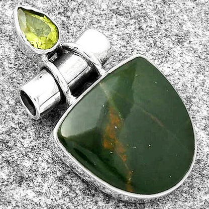 Natural Chrome Chalcedony & Peridot Pendant P-1159 SDP126753