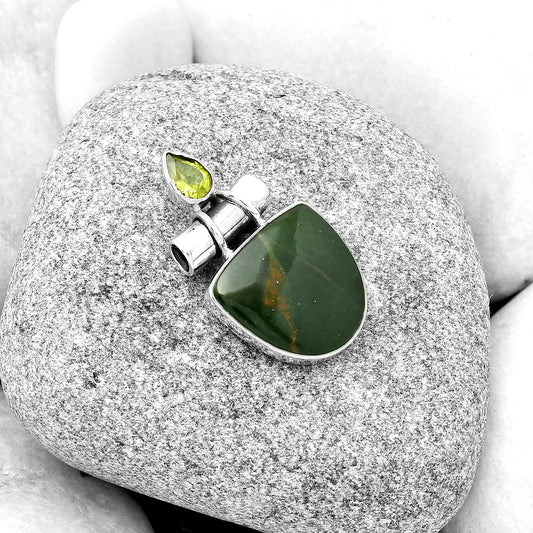 Natural Chrome Chalcedony & Peridot Pendant P-1159 SDP126753