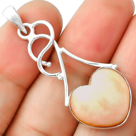 Heart Natural Pink Opal - Australia Pendant P-1036 SDP126807