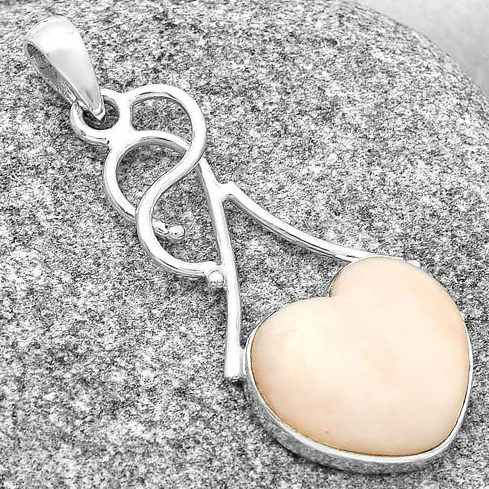 Heart Natural Pink Opal - Australia Pendant P-1036 SDP126807