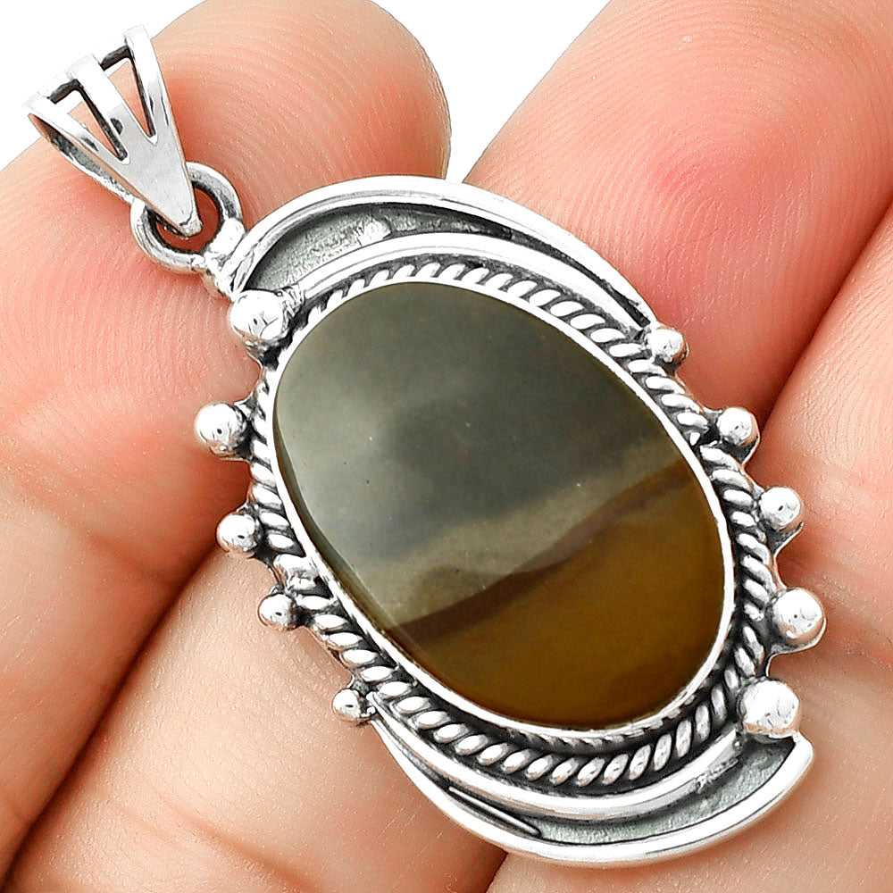 Natural Polygram Jasper Pendant P-1012 SDP126852