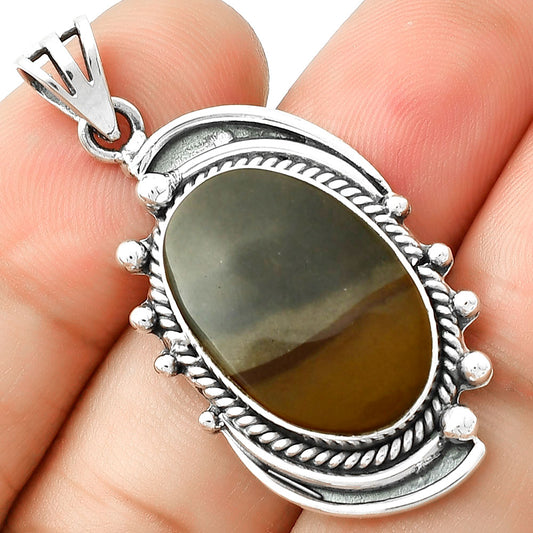 Natural Polygram Jasper Pendant P-1012 SDP126852