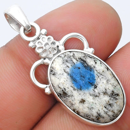 Natural K2 Blue - Azurite In Quartz Pendant P-1220 SDP126910
