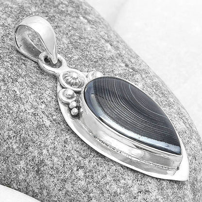 Crown Of Silver Psilomelane - Black Malachite Pendant P-1350 SDP126938