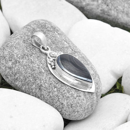 Crown Of Silver Psilomelane - Black Malachite Pendant P-1350 SDP126938