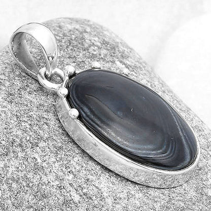 Crown Of Silver Psilomelane - Black Malachite Pendant P-1349 SDP126974