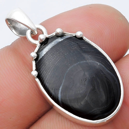 Crown Of Silver Psilomelane - Black Malachite Pendant P-1349 SDP126986