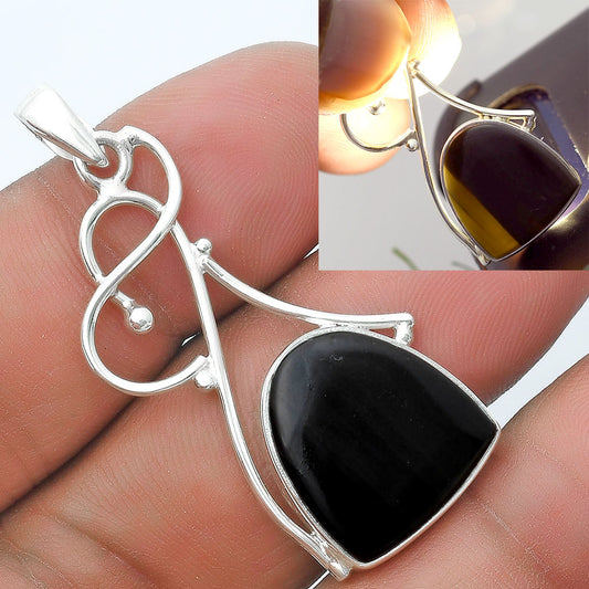Natural Black Lace Obsidian Pendant P-1036 SDP127032