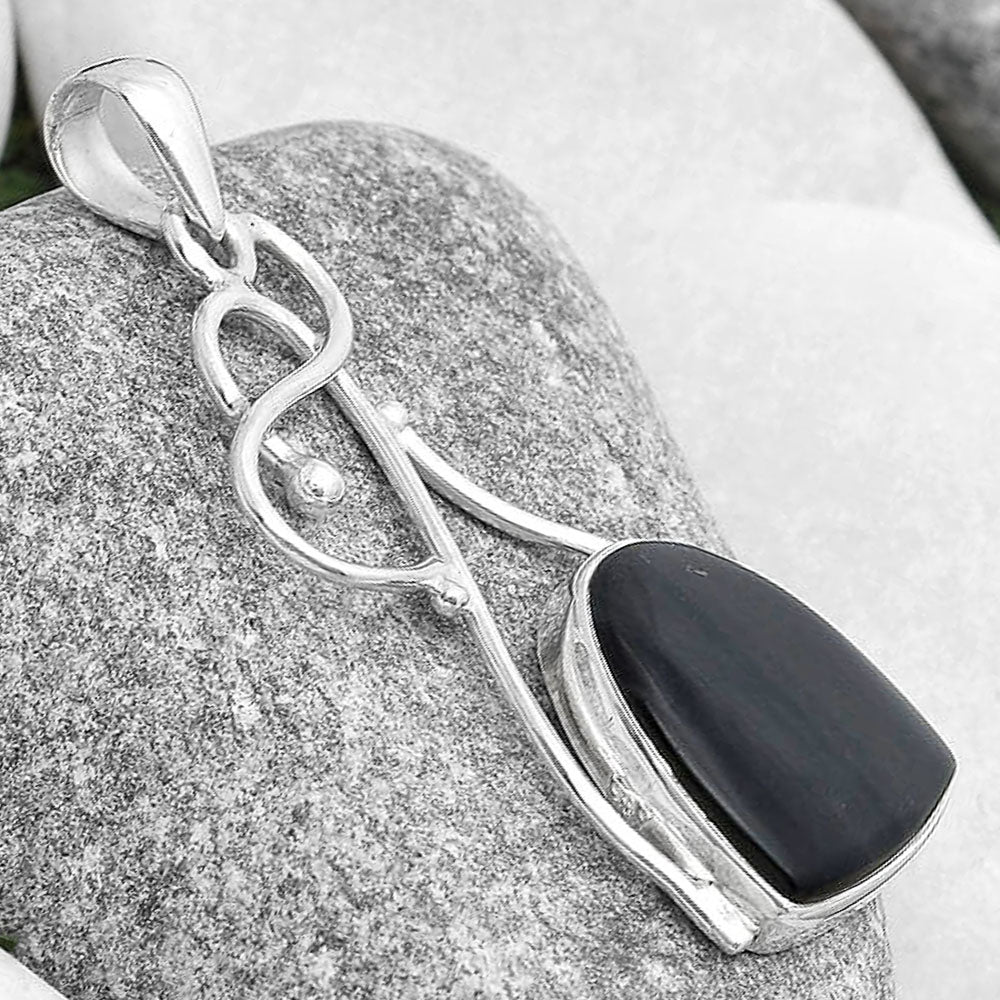 Natural Black Lace Obsidian Pendant P-1036 SDP127032