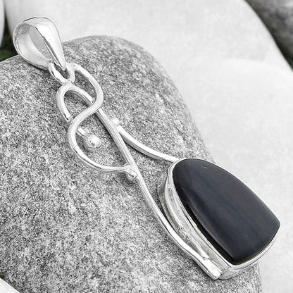 Natural Black Lace Obsidian Pendant P-1036 SDP127032