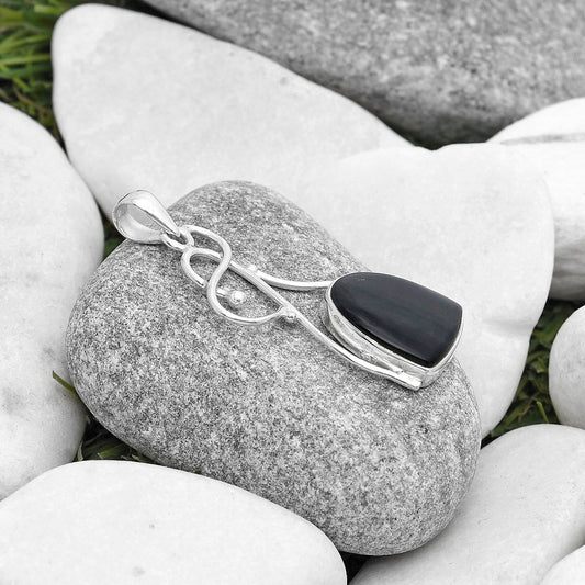 Natural Black Lace Obsidian Pendant P-1036 SDP127032