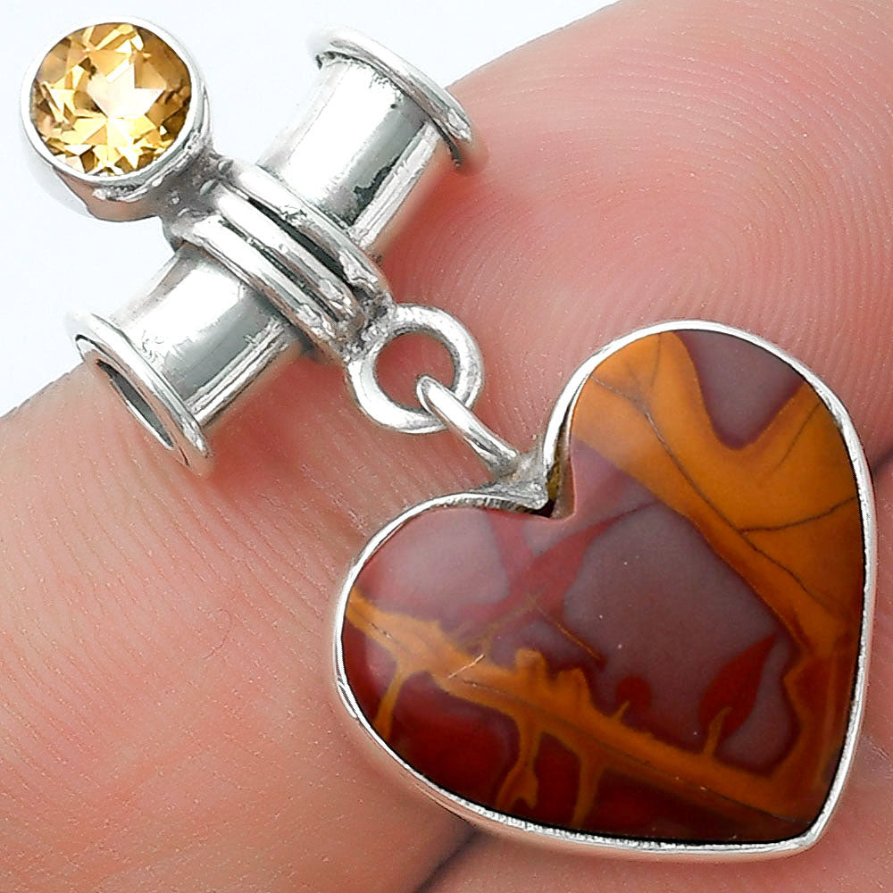 Heart Natural Noreena Jasper & Citrine Pendant P-1337 SDP127132