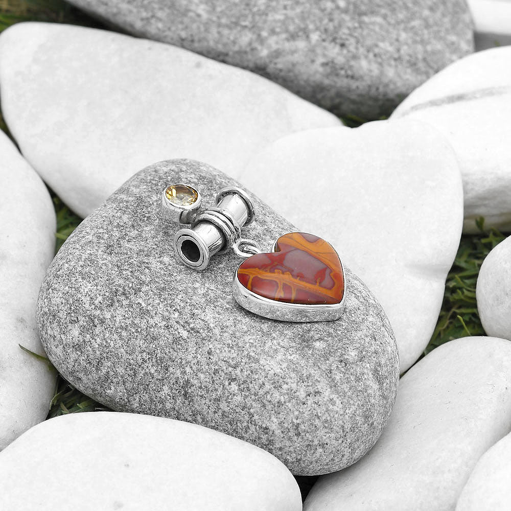 Heart Natural Noreena Jasper & Citrine Pendant P-1337 SDP127132