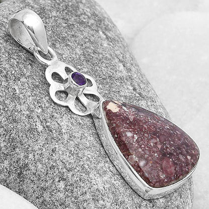 Natural Wild Horse Jasper & Amethyst Pendant P-1634 SDP127170